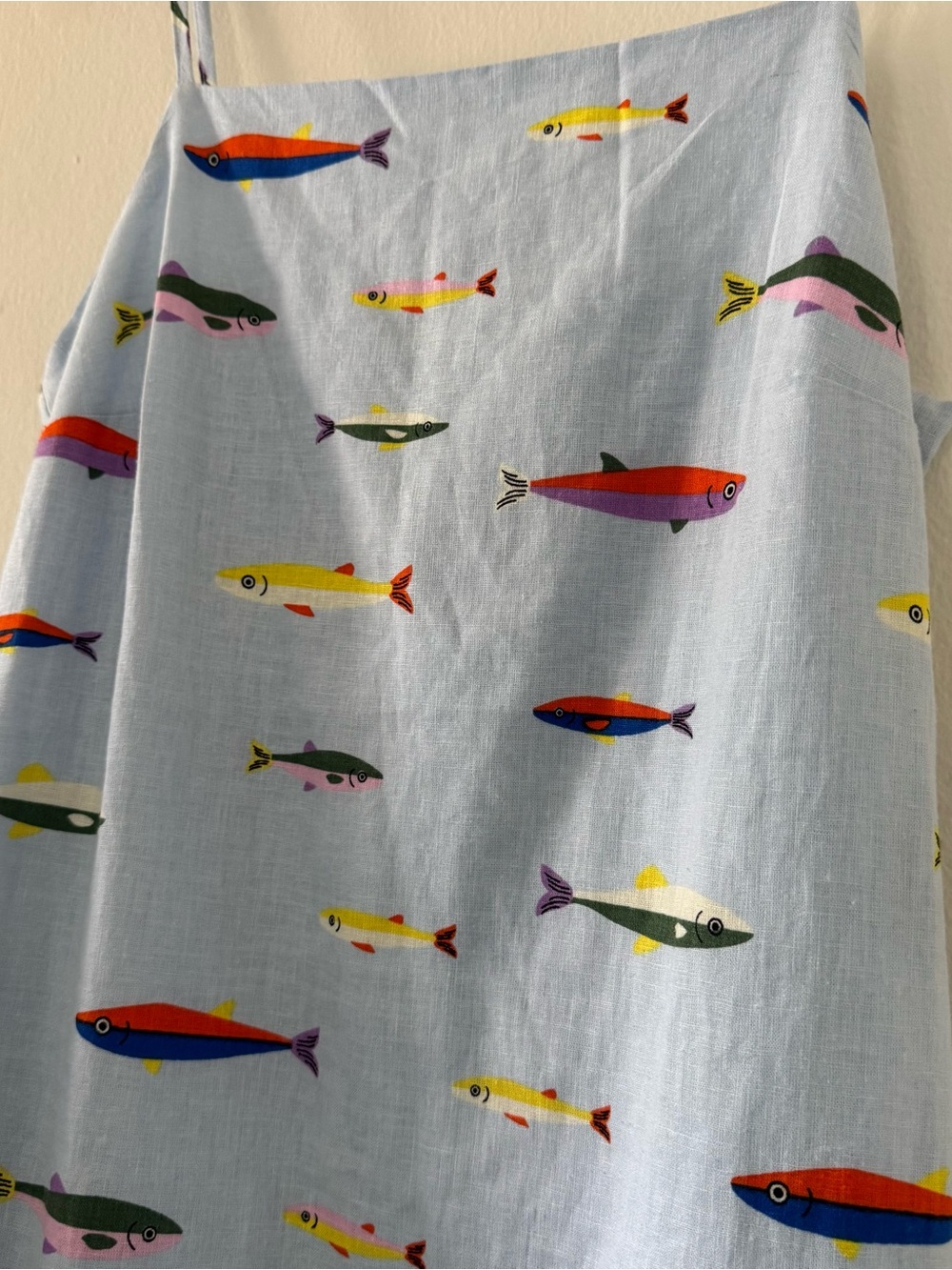 NWT Magaschoni Light Blue Fish Print Mini Dress - Picture 4 of 13